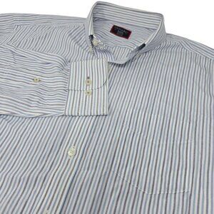 UNTUCKit Button Down Dress Shirt XL Men's White Blue‎ Gray Striped Long Sleeve